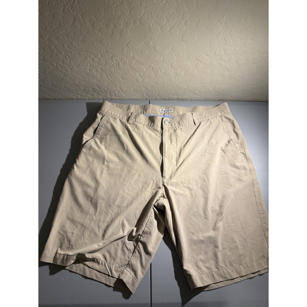 Peter Millar Golf Shorts Men 36 Beige 10" Khaki‎ Shackleford Performance Hybrid